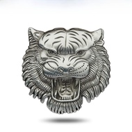 3D Metal Tiger Head Totem Car Logo Sticker Off-Road Vehicle Male Model Car Decal Middle Net Side Mar