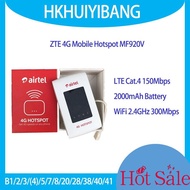 ZTE MF920V 4G Pocket Wifi Router 2000Mah Cat.4 150Mbps LTE Sim Card Mobile Hotspot B1/2/3/(4)/5/7/8/20/28/38/40/41