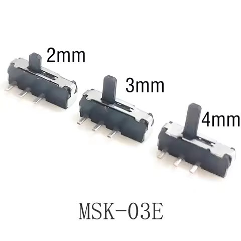20PCS High Quality Interruptor MSK-03E H=2MM/3MM/4MM Micro Slide Switch 3Pin THT 1P2T PCB Mount Togg