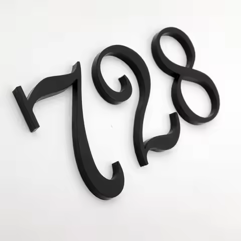 Black Floating House Number 0-9 Self Adhesive Number Plate Sign Door Plaque Number For House Flat Ap