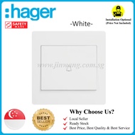 Hager Door Bell Switch White with Bell Logo [Singapore Local Authorized Seller]