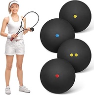 Veemoon 4pcs Sport Squash Balls Indoor Racketball Wall Tennis Balls Practice Equipment - Single Yell