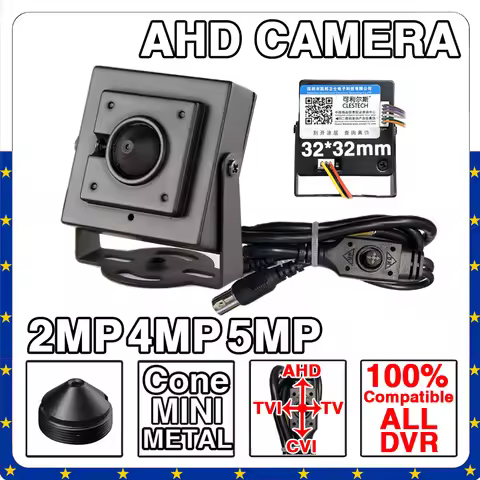 2.8MM CVBS/TVI/CVI 4in1 AHD 32*32mm 3.7mm Cone Lens Metal Super Small CCTV Camera 4K Ultra HD 1080P 