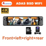 EKLEVA 4CH Dash Cam 11 Inch 4K+1K+1K+1K WIFI Rear View Mirror 4 Cameras Video recorder Car DVR ADAS