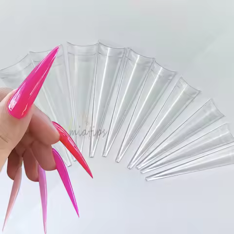 500pcs Xxl Long Sharp Stiletto Nail Tip False Nail Tips Half Cover Acrylic Extension System Fake Nai
