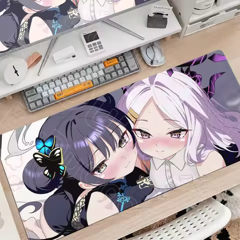 Blue Archive Gamer Mousepad Kisaki & Hina Laptop Office Long Deskmat Anime Girl Durable Rubber Mouse