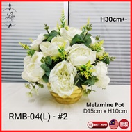 LWDECOR Bunga Hiasan Bunga Orkid Hiasan Rumah ROSE GOLD POT hiasan dalam rumah orkid hiasan siap gub