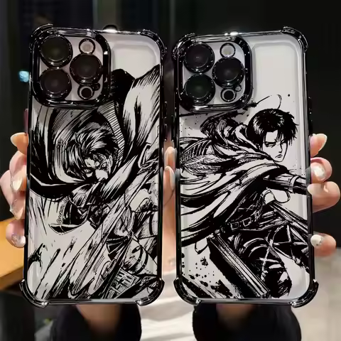 Hot Anime Attack On Titan Plating Phone Case For Xiaomi 15 14 13 Poco F4 F5 X7 X6 X3 Pro Ultra 4G 5G