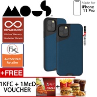 Mous Contour Colour Edition for iPhone 11 Pro (Blue Leather) + FREE 1 pcs KFC Cash Voucher + 1 pcs M