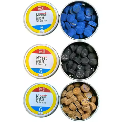 Original Nicest 11/12/14mm Pool Cue Tips 3color Black/brown/Blue Glue-on Billiard Cue Stick Tips for