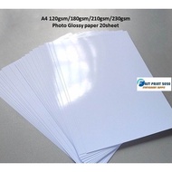 A4 120gsm/180gsm/210gsm/230gsm Photo Glossy paper 20sheet