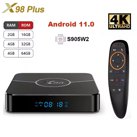 Android 11 X98 PLUS Smart TV Box Amlogic S905W2 4G 32G 64G 2.4G&5G Dual Wifi Media Player BT 4K H.26
