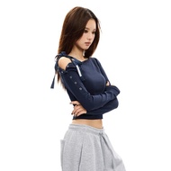 APEA Retro Asymmetrical Strapless Long Sleeve Slim Fit Top