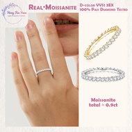 HFY 0.9ct Real Moissanite Starry Sky Ring Light Luxury GRA Certified S925 Silver K Gold Temperament 