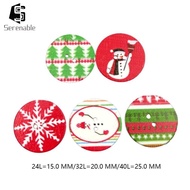 [Serenable] Painted Christmas Wooden Buttons Vintage Shapes Buttons Sewing Wooden Random Crafts Colo