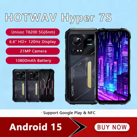 HOTWAV Hyper 7S 5G Rugged Phone 6.6“ HD+ 120Hz 4GB RAM+256GB ROM Mobile Phone IP68/IP69K 10800mAh 20