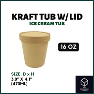 Kraft Ice Cream Tub/Pint with lid 8oz / 12oz / 16oz / 20oz / 26oz /32oz (10pcs / 25pcs) Eco-F
