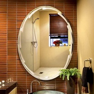 Liang jingjing frameless bathroom mirror wall mount bathroom mirror carved mirror oval toilet toilet