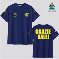 Kaos Baju Distro VALENTINO ROSSI LAST RACE GRAZIE VALE VR 46 EKSLUSIF SKY RACING TEAM YELLOW-kaos.ba