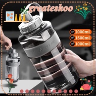 GREATESKOO Sports Water Bottle, with Straw Large Capacity Drinking Bottle, Outdoor Plastic 2L/1.5L/1