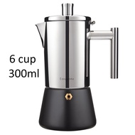 Ấm Moka pot đun bếp từ inox 4cup pha cà phê cafe espresso phong cách Ý