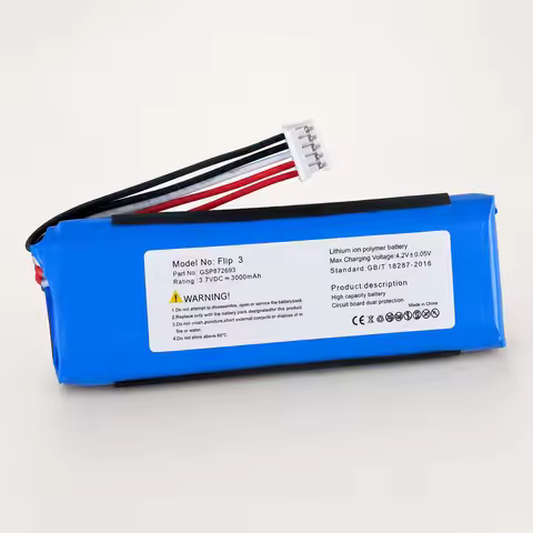 Replacement Battery GSP872693 P763098 03 3000mAh for JBL Flip 3 Flip3 Gray Portable Speaker Internal