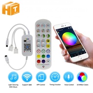 Wifi RGB LED Controller 5V-24V IR Remote Controller Dimmer WiFi Wireless Smart Music Controller Work