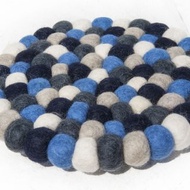 露營道具 野餐墊 羊毛氈 彩虹 隔熱墊 鍋墊 羊毛氈鍋墊-藍色海洋