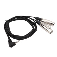Sprcsg Dual Female XLR to Right Angle 3.5mm Y Splitter Cable High Transmission Rate Portable Audio f