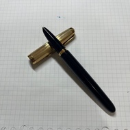 二手鋼筆 派克 PARKER 51 復刻 Deluxe 黑桿金蓋 18K