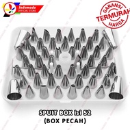 Indomada Spuit Set (BOX PECAH) Kecil Besar 52 Pcs + 2 Paku + 1 Coupler Bunga Mawar Rumput Piping Tip