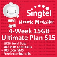 Brand Singtel Prepaid $15 4-week 15GB Ultimate Plan / Top Up / Renew