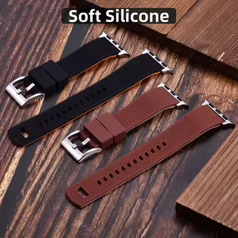 New Silicone Strap For Apple Watch Band 41mm 42mm S10 iwatch 38mm 40mm Rubber Watchband Bracelet App