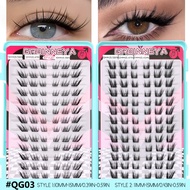 GROINNEYA Natural Lashes Clusters Wispy Mixed Eyelash Clusters C-Curly Individual Lashes with Bottom