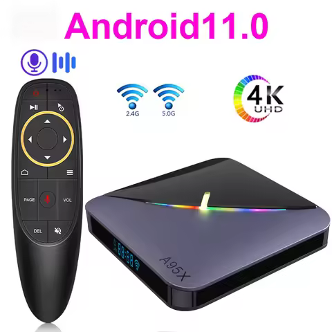A95X F3 Air II Smart TV BOX Android 11.0 4K RGB Light 2.4/5G Wifi Amlogic S905Y4 BT5.0 Set Top Box 4