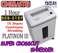 KINGMASTER HEAVY DUTY PAPER SHREDDER PLATINUM III ( CONTINUE 1 HOUR SHRED)