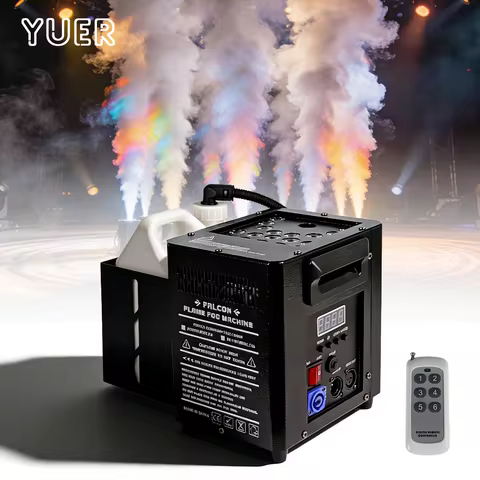 YUER RGB LED Stage 2000W Multi‑Angle Rotatable Gas Column Haze Machine DMX512 Control For DJ Disco N