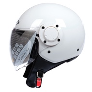 ZEUS ZS 217 WHITE GLOSSY RETRO DOUBLE VISOR