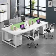Combined Office Desk and Chair Set for Four People, Simple Modern Minimalist Staff Office Furniture,