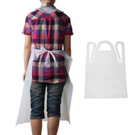 10/disposable Aprons Plastic Polythene White Aprons D0t1