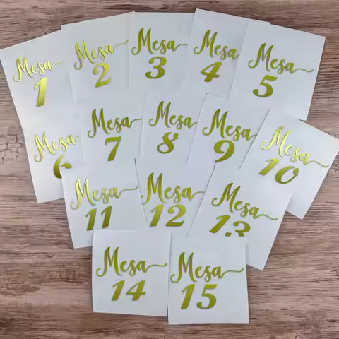 Spanish Mesa Table Number Sign Sticker France Wedding Reception Birthday Party Decal Plans Frame Bot