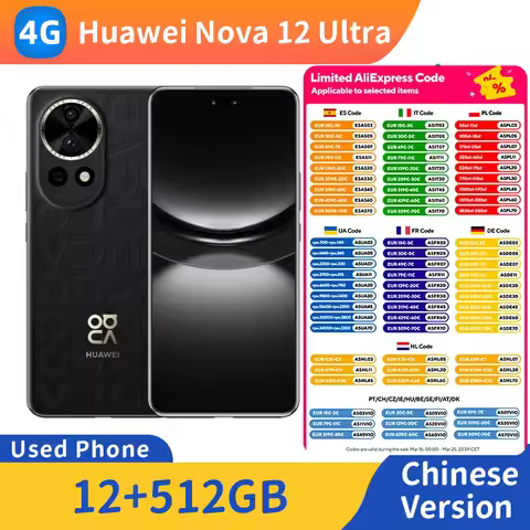 Huawei Nova 12 Ultra 4g Smartphone 6.76-inches 120Hz Screen 4600mAh Battery 512GB HarmonyOS Used Pho