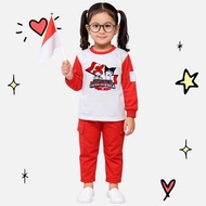 MERAH Independence Day 17 August Children's Suit, Red and White August Children's Clothes for Boys a