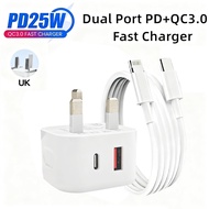 25W 35W Mobile Phone Charger Adapter Kepala Charger USB Charger for iP Samsung Huawei Table UK