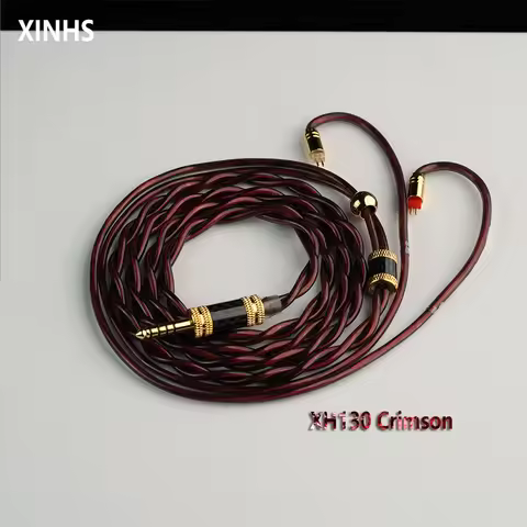 XINHS XH130 Crimson 2-Core 7N Copper + Silver Plated Conductors Earphone Upgraded Cable | Litz