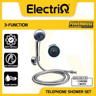 Electriq | Powerhouse 3 Function Telephone Shower Set Chrome Handheld Shower Bathroom Shower Head