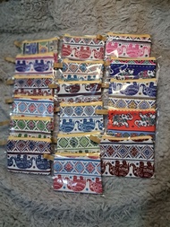 กระเป๋าสตางค์สี่เหลี่ยมผ้าแคนวาสลายช้างไทยน่ารักน่ารักสวยงาม