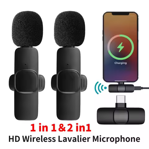 Professional Bluetooth Dual Lavalier Wireless Lapel Microphone Mic Buttonhole Tie For iPhone Android