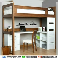 Tempat Tidur Anak Tingkat Bawah Meja Belajar, Kasur Anak Perempuan