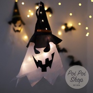 GANTUNGAN Halloween Hanger Ghost Ornament Ghost Hat Buckle LED Decoration Cafe Party Halloween Whole